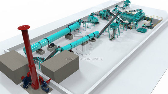 1-20 T/H گیاه دانه ریزی گرده های کود خط تولید کود ارگانیک